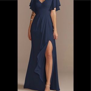 David’s Bridal Flutter Sleeve Bridesmaid Dress